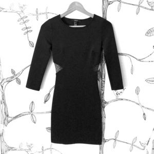 Little black bodycon dress -Small- Mesh detail